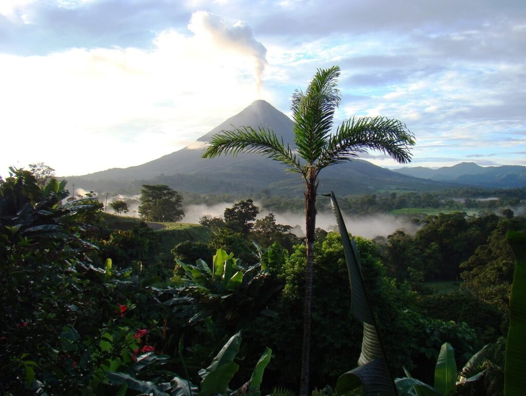volcano, eruption, costa rica